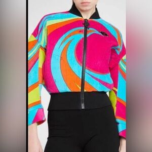 Emilio Pucci Multicolor Swirl Bomber Jacket